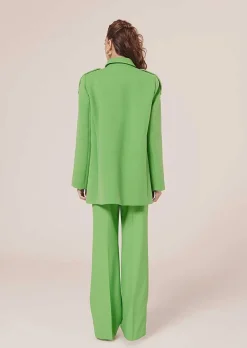 TARA JARMON Marnie Green Double Cotton Coat Cheap