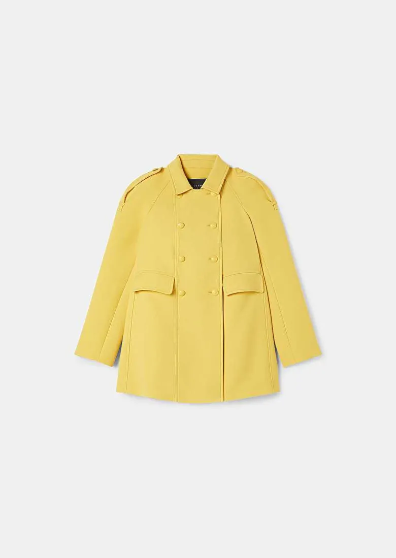 TARA JARMON Marnie Yellow Double Cotton Coat Sale