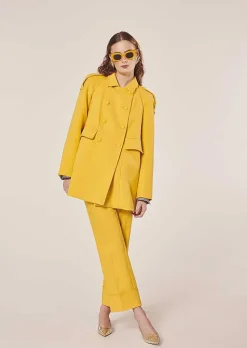 TARA JARMON Marnie Yellow Double Cotton Coat Sale