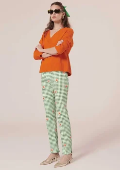 TARA JARMON Pablo Green Vichy Pants Cheap