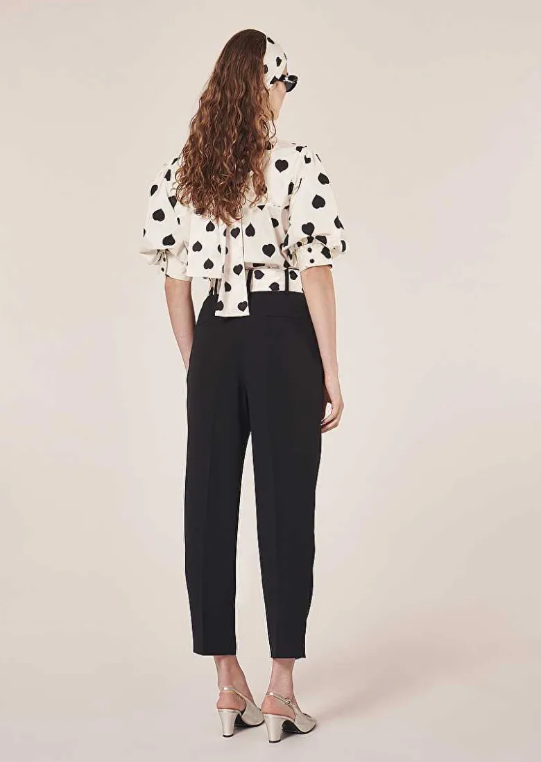 TARA JARMON Paga Black Crepe Pants Best