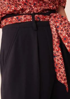 TARA JARMON Paga Midnight Blue Crepe Trousers Best