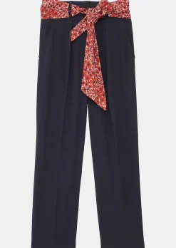TARA JARMON Paga Midnight Blue Crepe Trousers Best