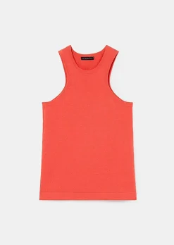 TARA JARMON Paige Coral Iridescent Knit Top Cheap