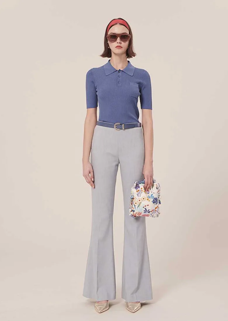 TARA JARMON Pam Navy Blue Knit Top Online
