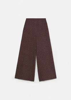 TARA JARMON Paquita Brown Embroidered Pants Hot