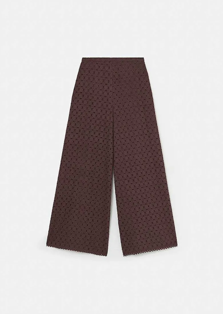 TARA JARMON Paquita Brown Embroidered Pants Hot