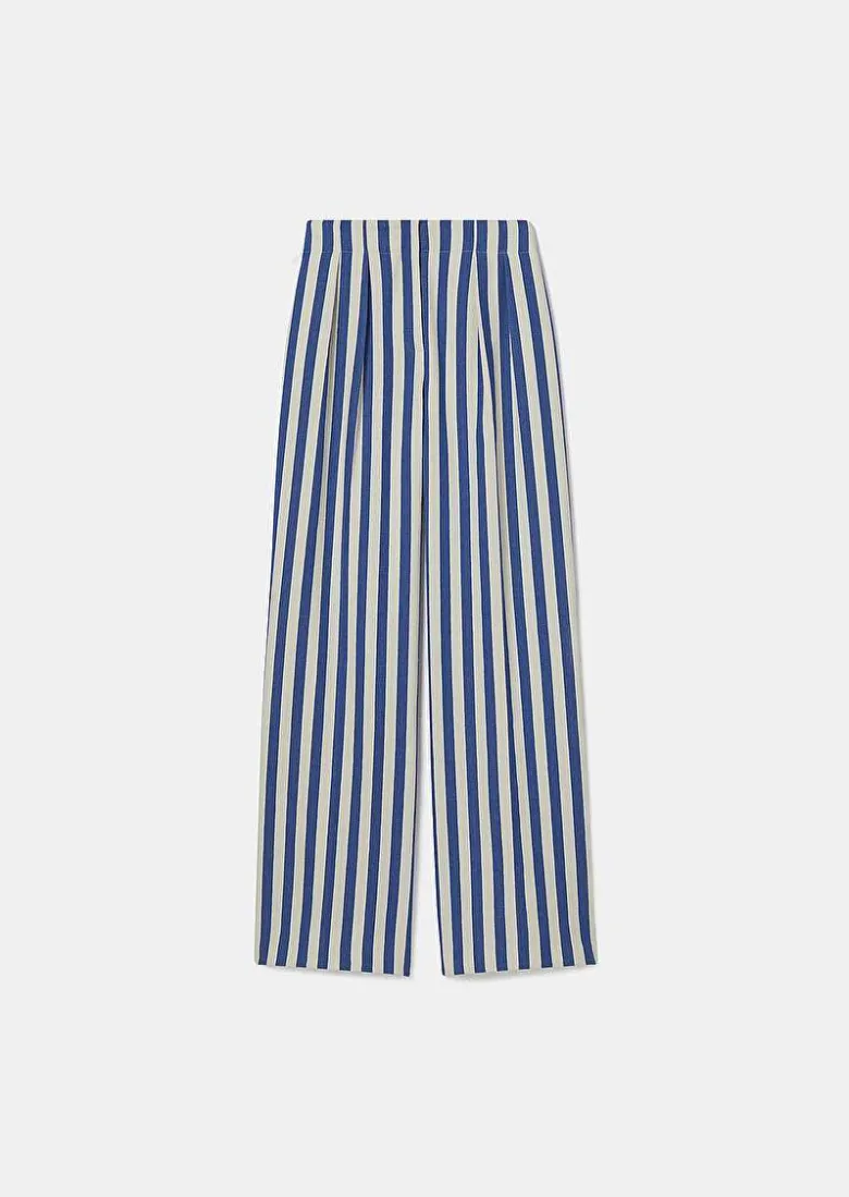 TARA JARMON Parigi Blue Striped Pants Fashion