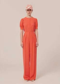 TARA JARMON Parigi Coral Crepe Pants New