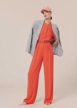 TARA JARMON Parigi Coral Crepe Pants New