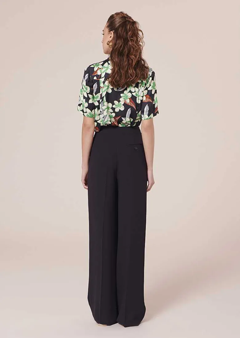TARA JARMON Parigi Midnight Blue Crepe Pants Best