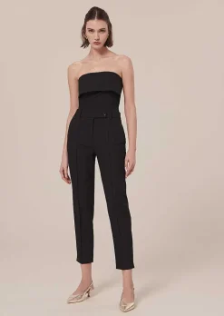 TARA JARMON Pascal Black Cold Wool Pants Hot