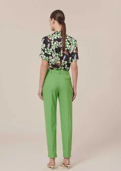 TARA JARMON Pascal Green Cold Wool Pants Cheap