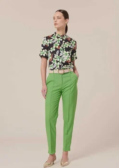 TARA JARMON Pascal Green Cold Wool Pants Cheap
