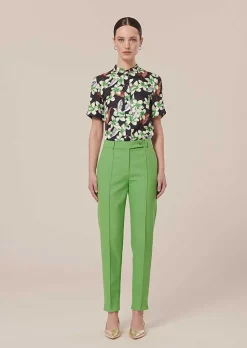 TARA JARMON Pascal Green Cold Wool Pants Cheap