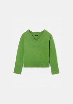 TARA JARMON Penelope Green Sweater In Alpaga And Merinos Wool Outlet