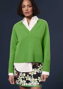 TARA JARMON Penelope Green Sweater In Alpaga And Merinos Wool Outlet