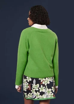 TARA JARMON Penelope Green Sweater In Alpaga And Merinos Wool Outlet