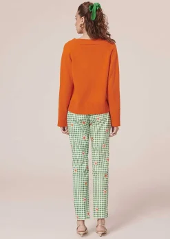 TARA JARMON Penelope Orange Sweater In Alpaga And Merinos Wool New