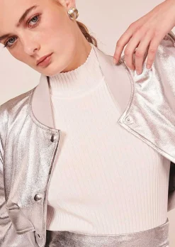 TARA JARMON Perla Ecru Ribbed Sweater Fashion