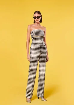 TARA JARMON Peter Black Vichy Pants Clearance