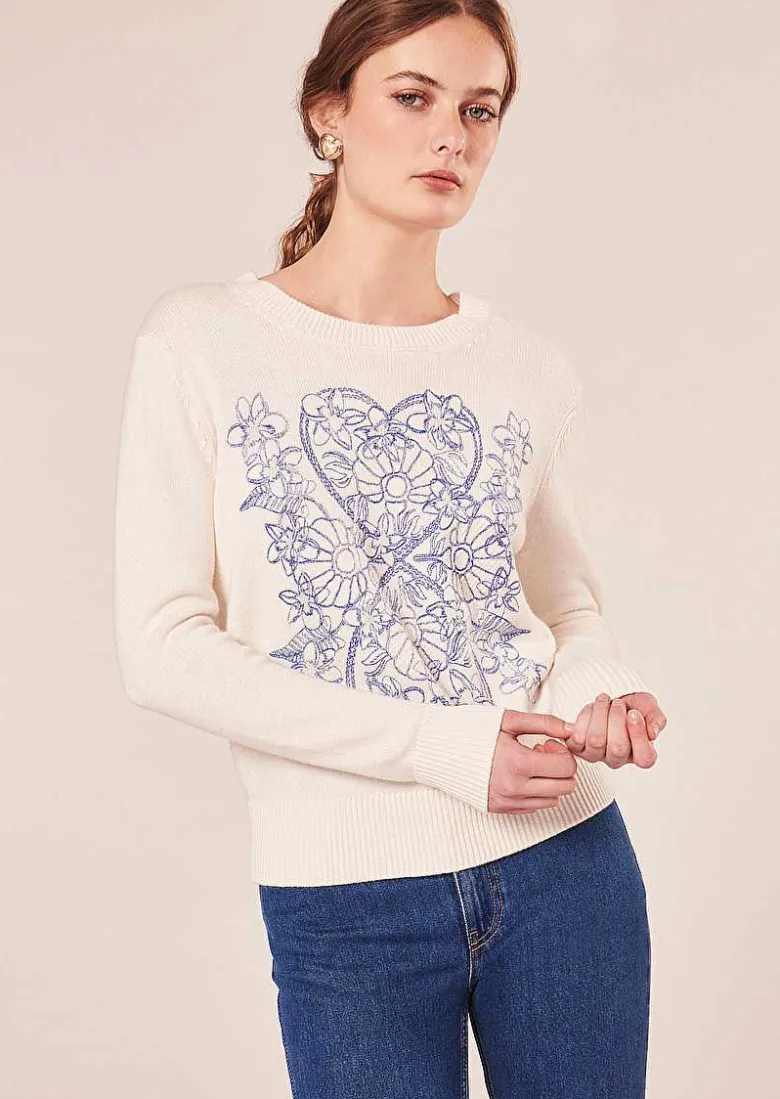 TARA JARMON Philae Ecru Cotton And Wool Sweater Store