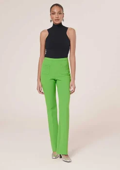 TARA JARMON Phoenix Green Double Canvas Pants Flash Sale