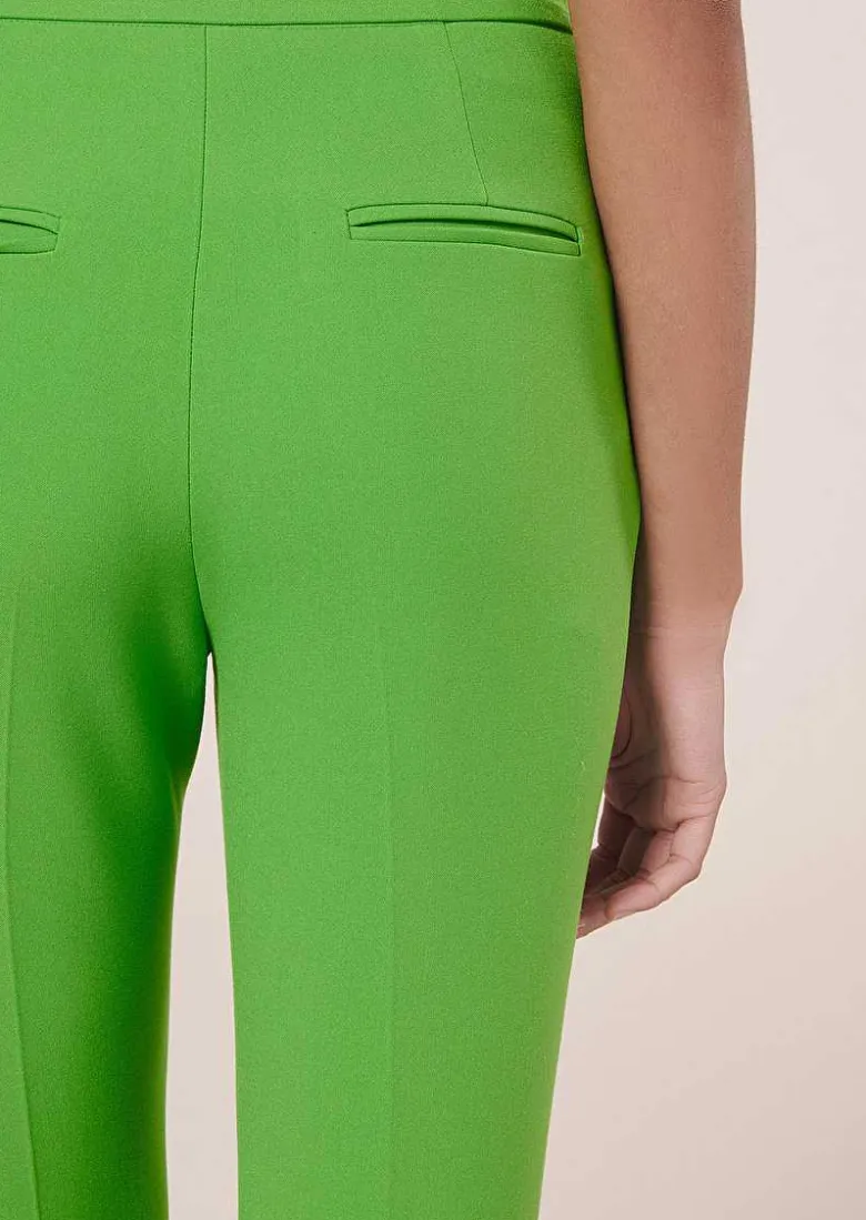 TARA JARMON Phoenix Green Double Canvas Pants Flash Sale