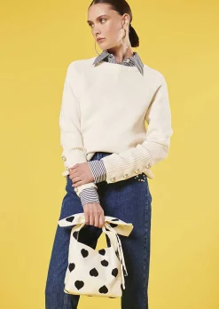TARA JARMON Pierrick Ecru Cotton And Wool Sweater Cheap