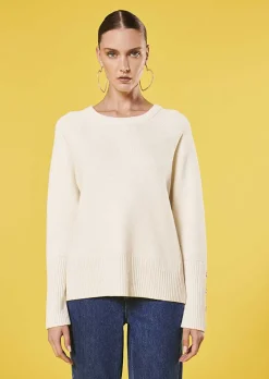 TARA JARMON Pierrick Ecru Cotton And Wool Sweater Cheap