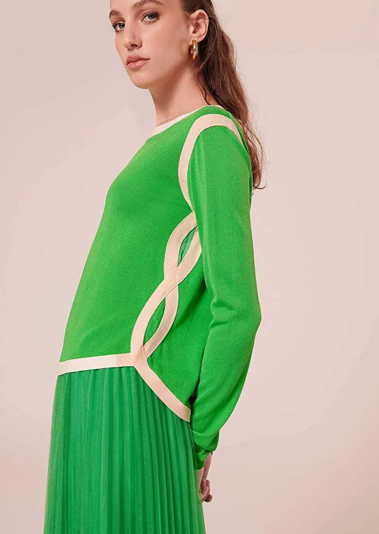 TARA JARMON Ponama Green Cotton Top Best