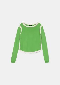 TARA JARMON Ponama Green Cotton Top Best