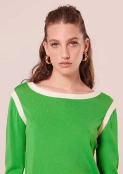 TARA JARMON Ponama Green Cotton Top Best
