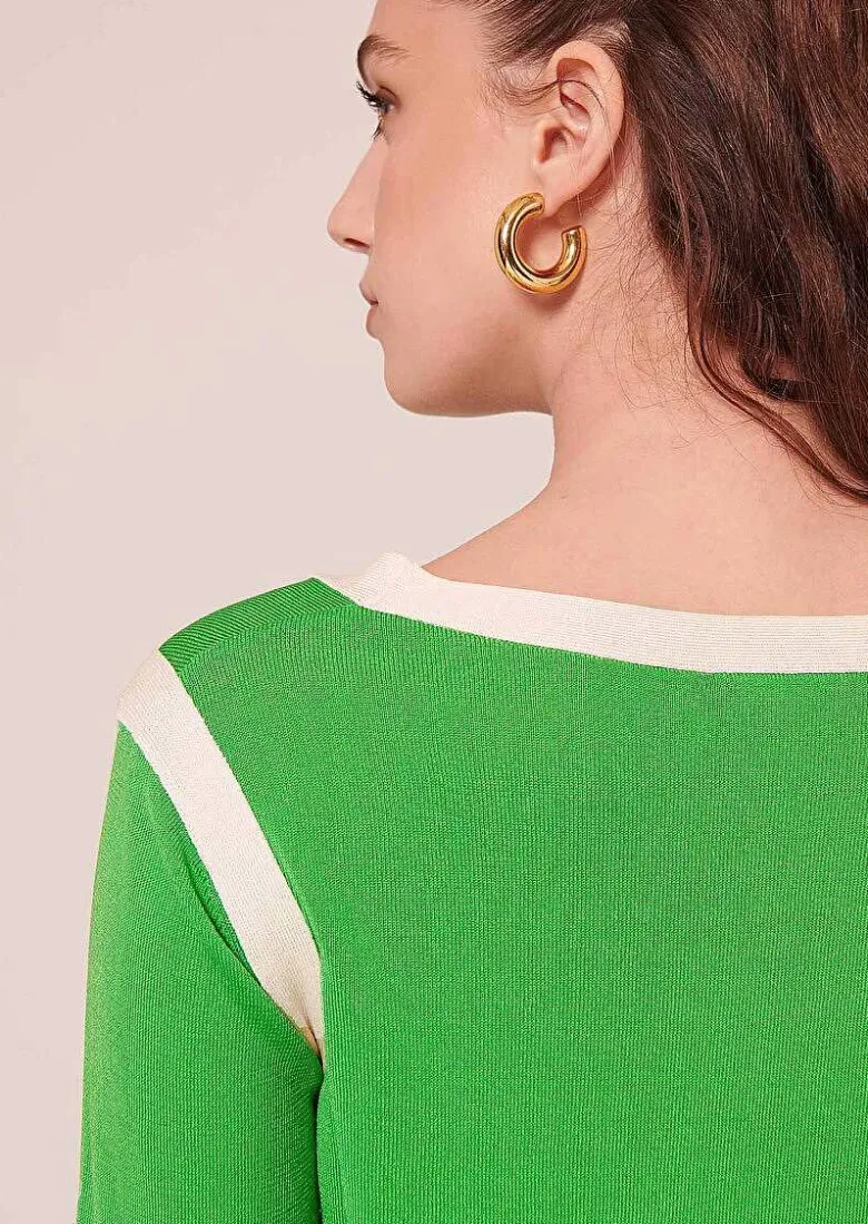 TARA JARMON Ponama Green Cotton Top Best