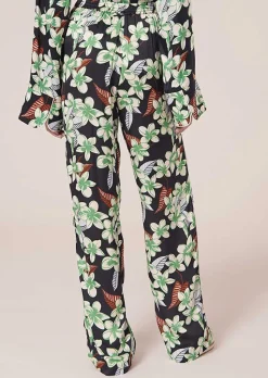 TARA JARMON Porticcio Midnight Blue Flower Printed Pants Hot