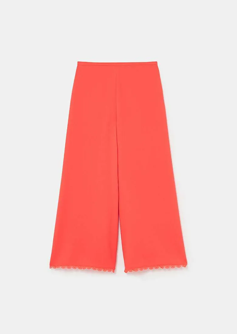 TARA JARMON Positive Coral Crepe Pants Sale