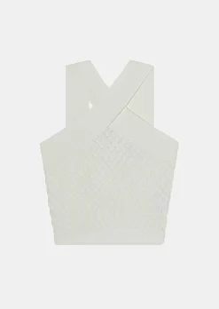 TARA JARMON Prana Ecru Knit Top Cheap