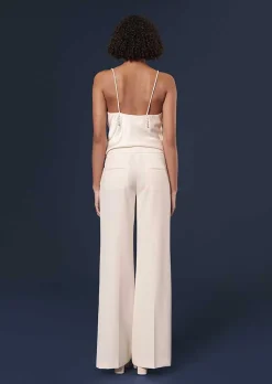 TARA JARMON Primavera Ecru Cold Wool Pants Sale