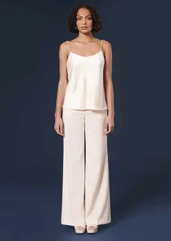 TARA JARMON Primavera Ecru Cold Wool Pants Sale