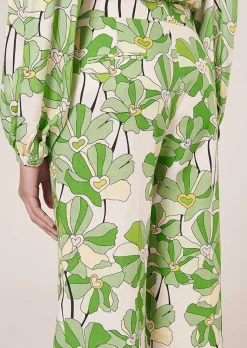 TARA JARMON Primavera Green Floral Printed Pants Fashion