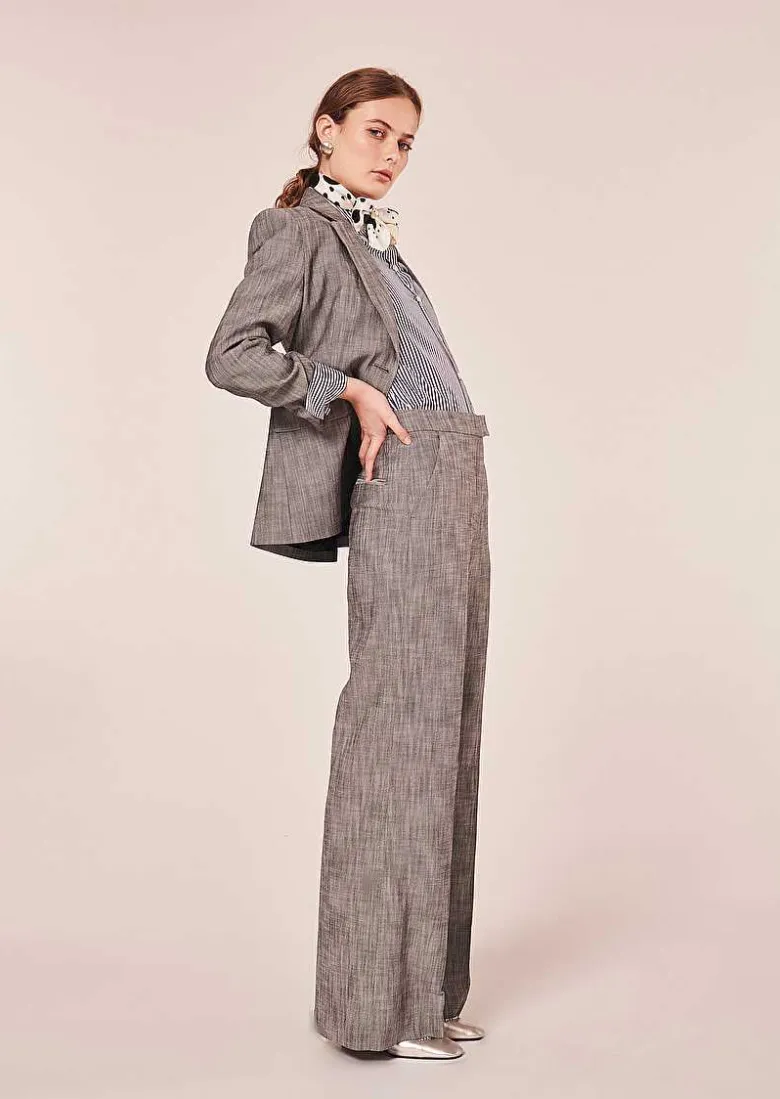 TARA JARMON Primavera Grey Suit Pants Flash Sale