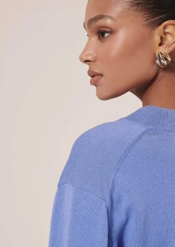 TARA JARMON Primrose Blue Sweater In Cotton And Extrafine Merinos Wool Outlet