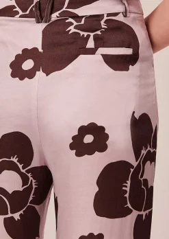 TARA JARMON Prosper Purple Flower Printed Pants Hot