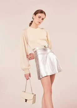 TARA JARMON Prune Ecru Sweater In Tencel Wool Online