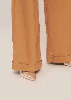 TARA JARMON Pyla Brown Poplin Pants Store