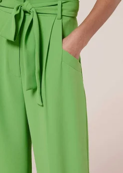 TARA JARMON Pyla Green Crepe Pants Discount