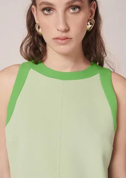 TARA JARMON Rajane Green Double Canvas Dress Fashion