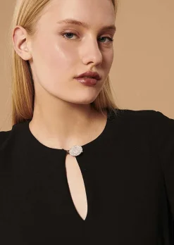 TARA JARMON Raonie Black Dress In Crepe Store