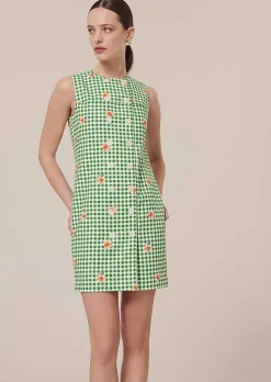 TARA JARMON Raphia Green Vichy Dress Fashion