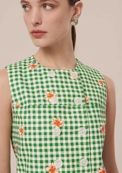 TARA JARMON Raphia Green Vichy Dress Fashion